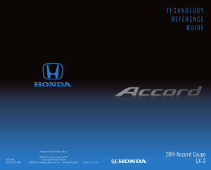 2014 Honda Accord Coupe lx-s Technology Reference Guide Free Download