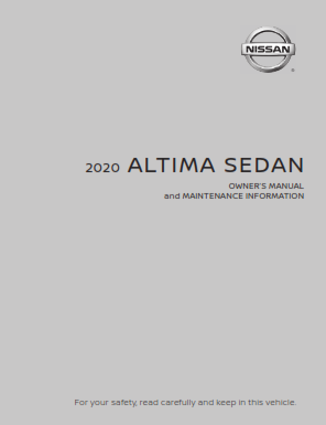 2020 Nissan Altima Sedan Owner Manual And Maintenance Information Free Download