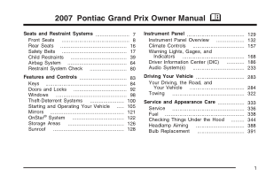 Pontiac Grand Prix [2007] Owners Manual Free Download