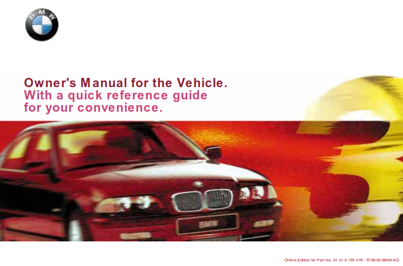 2000 Bmw 325xi Coupe Owners Manual With Quick Reference Guide Free Download