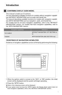 2012 Toyota Prius C Universal Display Audio System Owners Manual Introduction Free Download