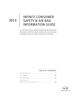 2013 Infiniti Usa Consumer Safety Air Bag Information Guide Free Download