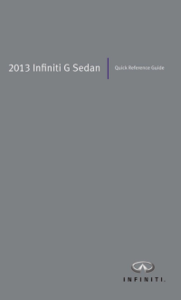 2013 Infiniti Usa G Sedan Quick Reference Guide Free Download