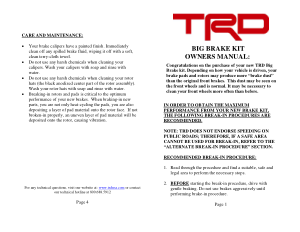 2013 Scion Xb Trd Brake Kit Owners Manual Free Download