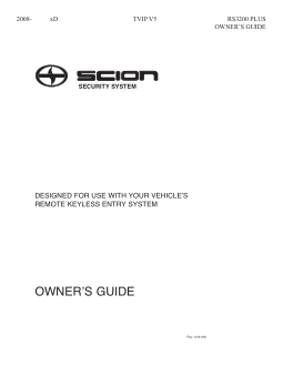 Scion xD [2013] Owners Manual Free Download