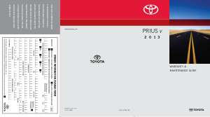 2013 Toyota Prius V Quick Reference Guide Free Download