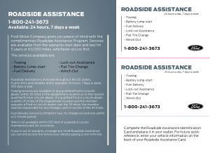 2014 Ford e-250 Roadside Assistance Guide Free Download