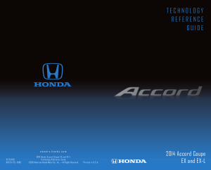 2014 Honda Accord Sedan Touring Technology Reference Guide Free Download