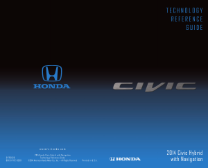 2014 Honda Civic Hybrid With Navigation Technology Reference Guide Free Download