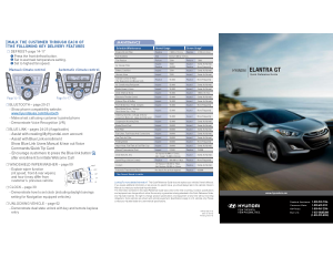 2014 Hyundai Elantra Gt Quick Reference Guide Free Download