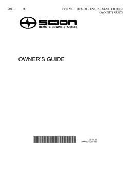 2014 Scion Tc Tvip v4 Remote Engine Starter Res Owners Guide Free Download