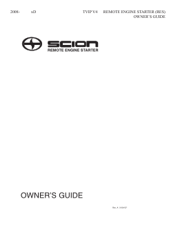 2014 Scion Xd Tvip v4 Remote Engine Starter Res Owners Guide Free Download