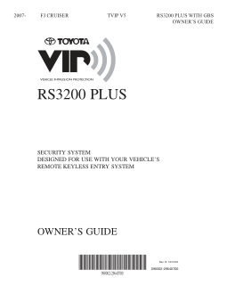 2014 Toyota Fj Cruiser Tvip v5 rs3200 With Gbs Owners Guide Free Download