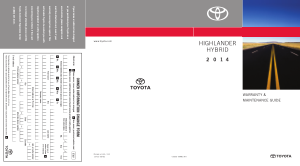 2014 Toyota Highlander Hybrid Warranty And Maintenance Guide Free Download