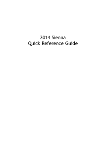 2014 Toyota Sienna Quick Reference Guide Free Download