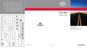 2014 Toyota Tacoma Warranty And Maintenance Guide Free Download