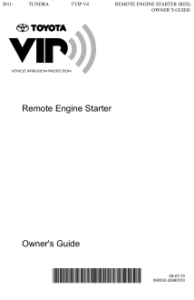2014 Toyota Tundra Tvip v4 Remote Engine Starter Res Owners Guide Free Download