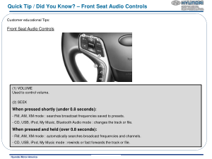 2015 Hyundai Azera Front Seat Audio Controls Quick Tips Manual Free Download
