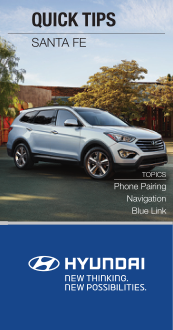 2015 Hyundai Santa Fe Phone Pairing Navigation Blue Link Quick Tips Manual Free Download