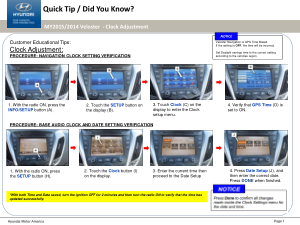 2015 Hyundai Veloster Clock Setting Quick Tips Manual Free Download