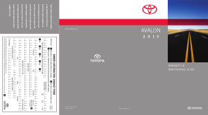 2015 Toyota Avalon Warranty And Maintenance Guide Free Download