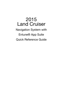 2015 Toyota Land Cruiser Navigation System With Entune Quick Reference Guide Free Download