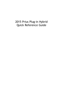 2015 Toyota Prius plug-in Hybrid Quick Reference Guide Free Download