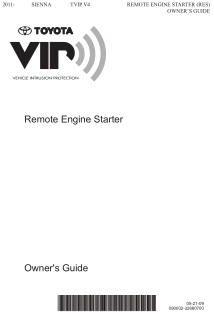 2015 Toyota Sienna Tvip v4 Remote Engine Starter Res Owners Guide Free Download