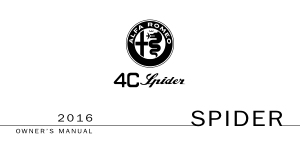 2016 Alfa Romeo 4c Spider Car Owners Manual Free Download