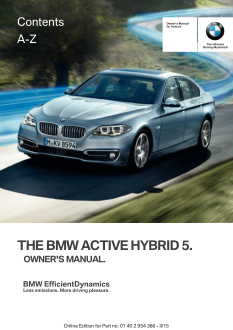 2016 Bmw Active Hybrid 5 Car Owners Manual Free Download