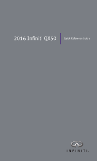 2016 Infiniti Usa qx50 Quick Reference Guide Free Download