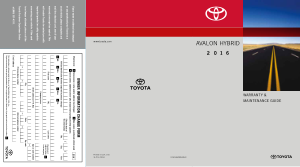 2016 Toyota Avalon Hybrid Warranty And Maintenance Guide Free Download