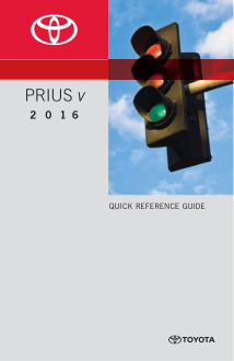 2016 Toyota Prius V Quick Reference Guide Free Download