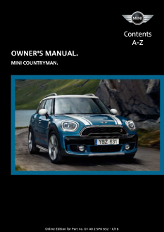 2017 Mini USA COUNTRYMAN Paceman Owners Manual With Touchscreen