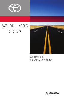 2017 Toyota Avalon Hybrid Warranty And Maintenance Guide Free Download