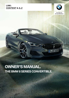 2019 Bmw 8 Series Convertible Car Owners Manual Free Download