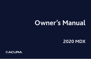 2020 Acura Mdx Car Owners Manual Free Download