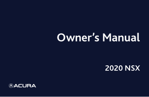 2020 Acura Nsx Car Owners Manual Free Download