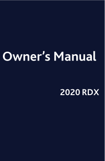 2020 Acura Rdx Car Owners Manual Free Download