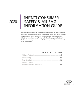2020 Infiniti Usa Consumer Safety Air Bag Information Guide Free Download