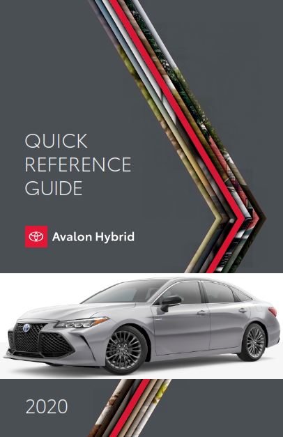 2020 Toyota Avalon Hybrid Quick Reference Guide Free Download