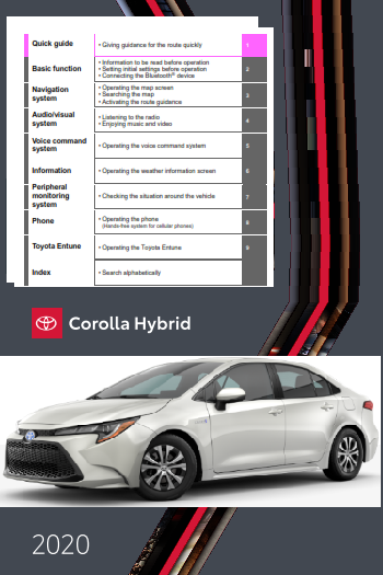 2020 Toyota Corolla Hybrid Hv Navigation And Multimedia System Owners Manual Free Download