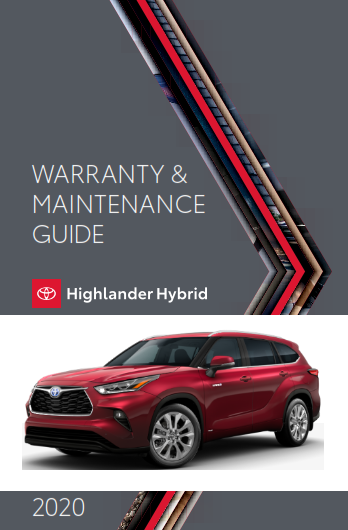 2020 Toyota Highlander Hybrid Warranty And Maintenance Guide Free Download