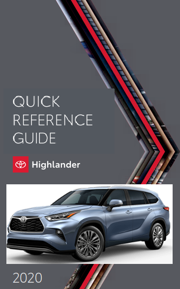 2020 Toyota Highlander Quick Reference Guide Free Download
