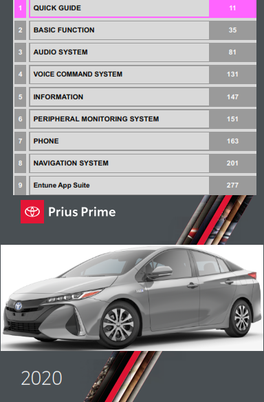 2020 Toyota Prius Prime Navigation System Owners Manual Free Download