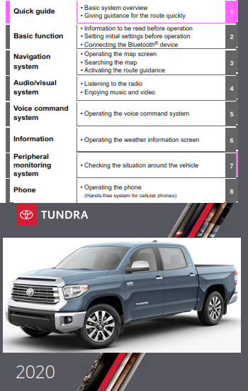 2020 Toyota Tundra Navigation And Multimedia System Owners Manual Free Download