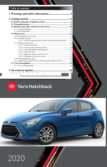 2020 Toyota Yaris Hatchback Navigation System Owners Manual Free Download