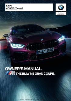 2021 Bmw m8 Gran Coupe Car Owners Manual Free Download