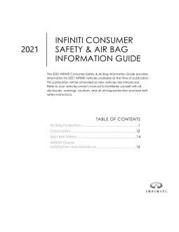 2021 Infiniti Usa Consumer Safety Air Bag Information Guide Free Download