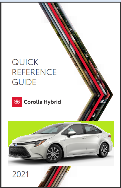 2021 Toyota Corolla Hybrid Quick Reference Guide Free ...